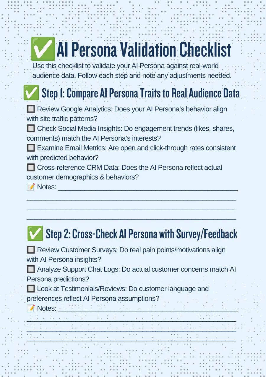 Audience Machine validation checklist