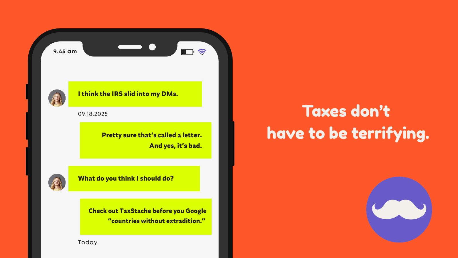 TaxStache social meme creative