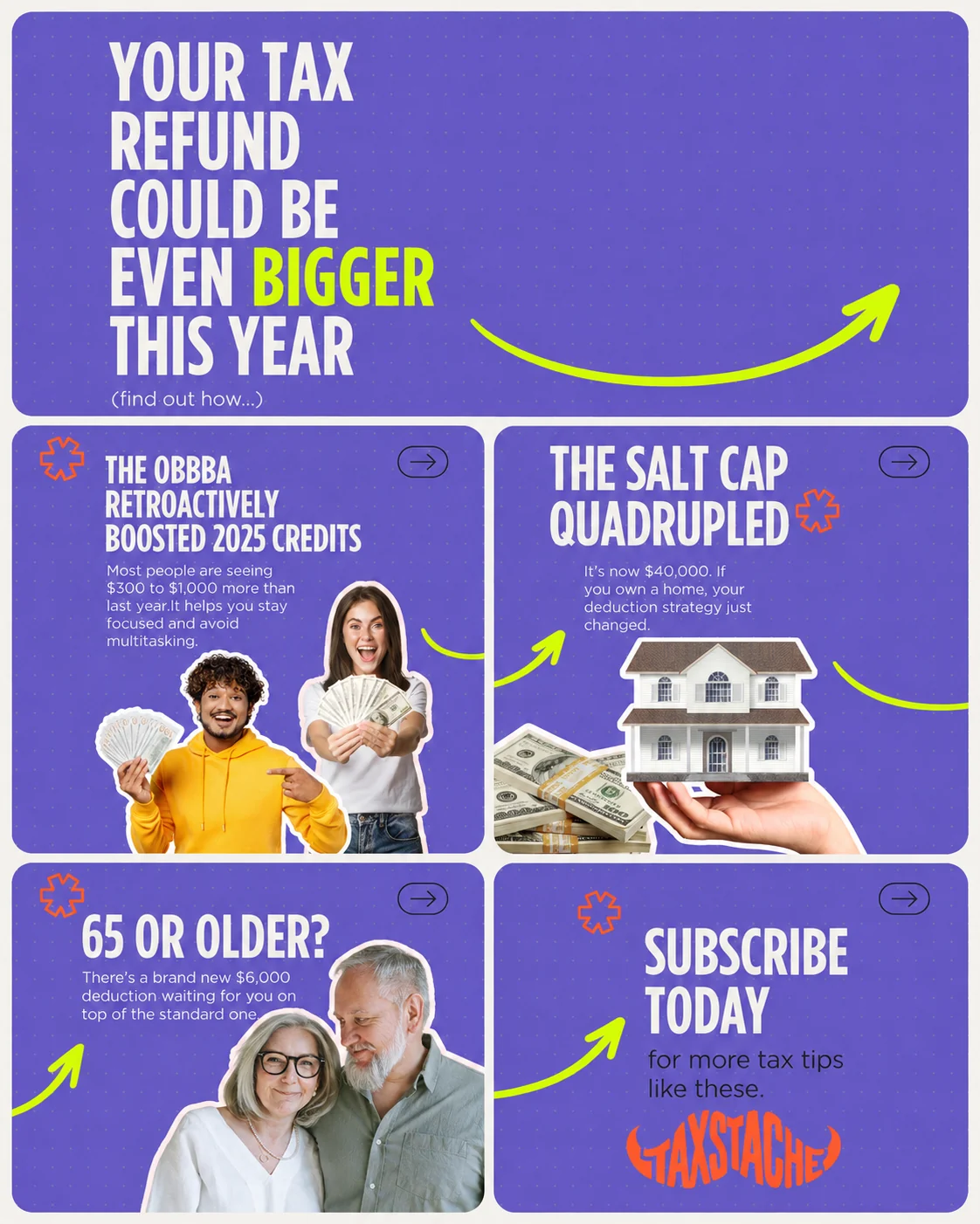 TaxStache tax refund social campaign