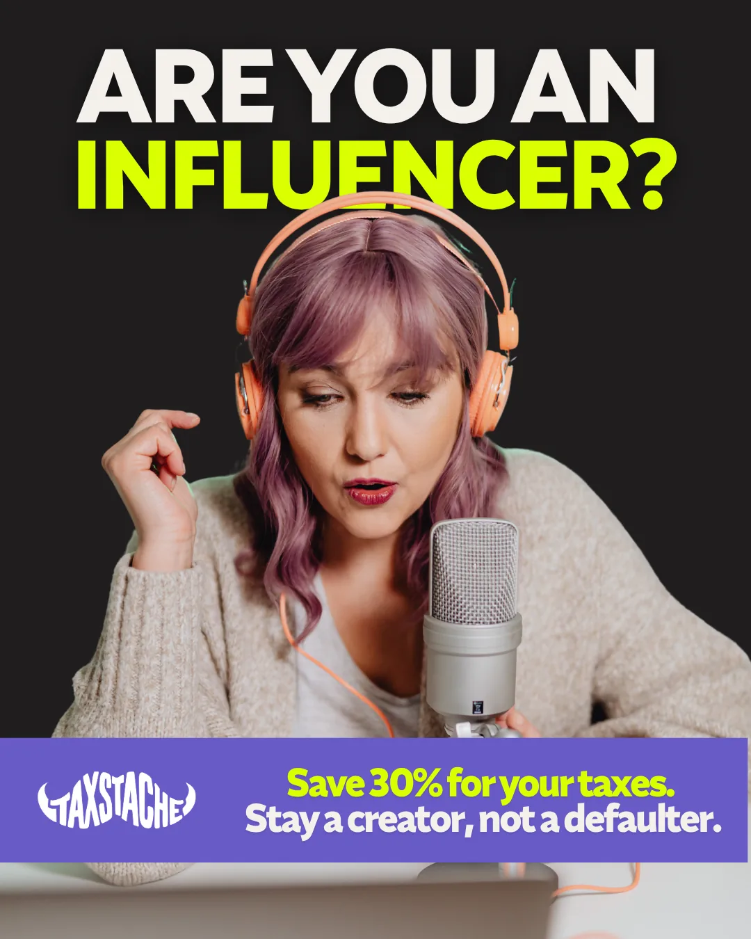 TaxStache influencer-focused social creative