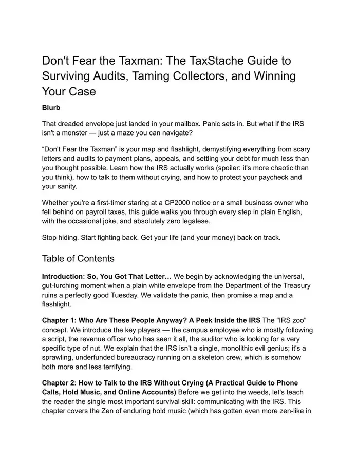 Preview of Don't Fear the Taxman