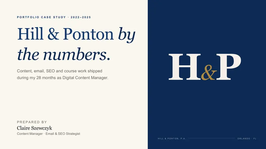Preview of Hill & Ponton by the numbers