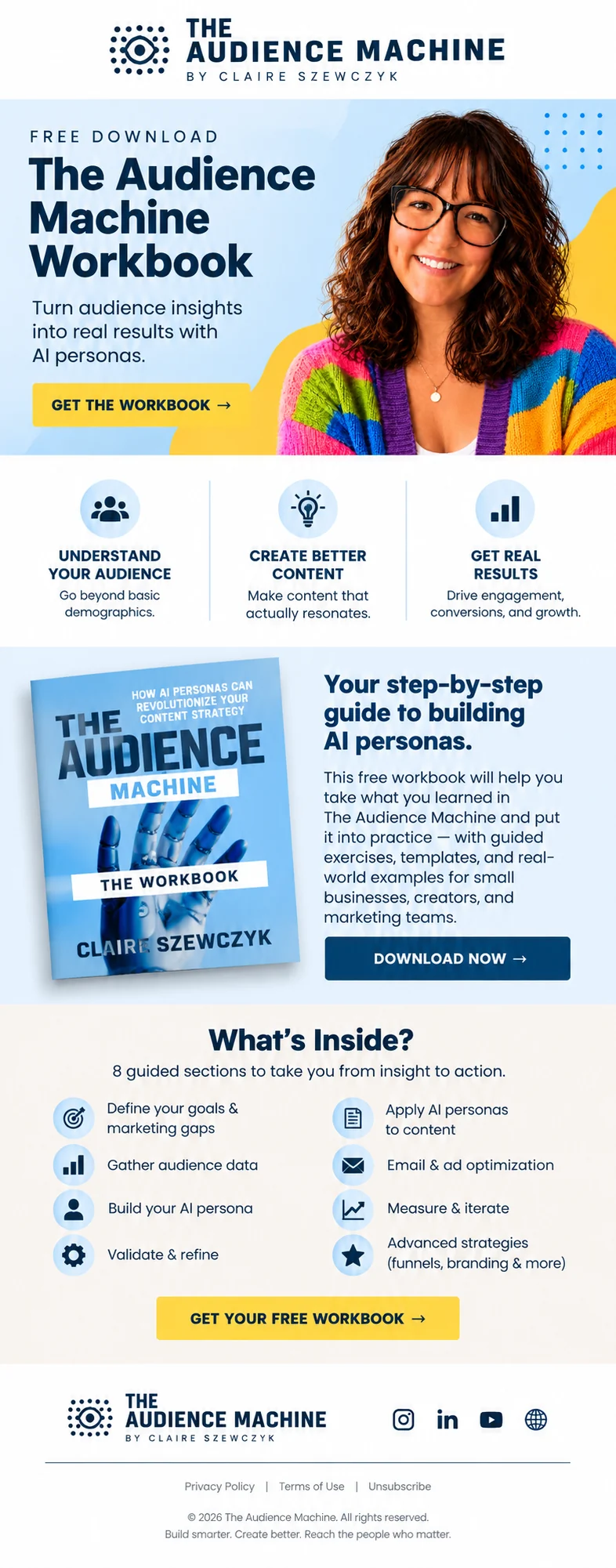 The Audience Machine workbook lead magnet email design